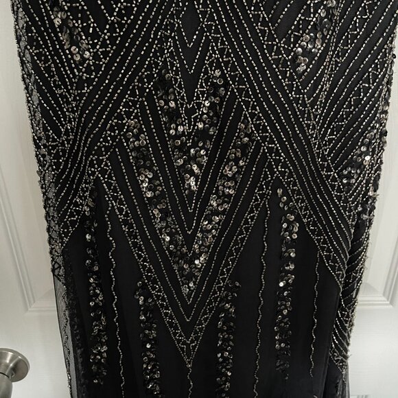 Marina Beaded Formal Gown - Charcoal Gray - Picture 4 of 7